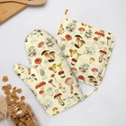 Mushroom Vintage Retro Oven Mitts And Pot Holders Set Of 2 Silicone Heat Resi   