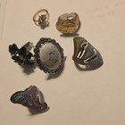 Vintage Lot Of 6 Unusual Rings From 1940s To 1980s
