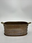 Vintage Handmade Solid Copper Planter 8 5  Small Brass Handles Rustic Turkey