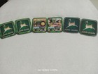 6 - John Deere Coasters - Neoprene Foam  Yellow   Green Squares 