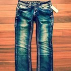 Nwt New Womens Rock Revival Betty Straight Jean 27x32