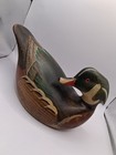 Vtg  Big Sky Carvers Hd  Crvd Wood Duck Drake Decoy Fig  W Turned Head  Heavy 
