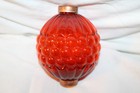 Rare Antique Orange Ribbed Grape Glass Lighting Rod Ball C 1900 Weathervane 3149