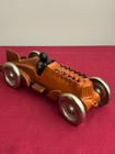 Hubley Cast Iron Toy Race Car Fin Steel Wheels Moving Pistons Original Paint 10 