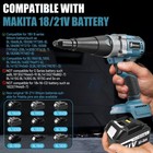 2248lbf  Cordless Pop Rivet Tool Gun Rivnut Setting Tool Blind Riveter 2 Battery