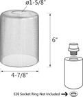 Clear Seeded Glass Shade For Vanity  Wall   Pendant Lights - 4 875 d X 6 h