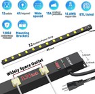 12 Outlet Long Power Strip Garage Multi Wide Surge Protector 4 Ft Cord Black