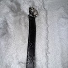 Authentic Gucci Black Gg Embossed Leather Silver Interlocking G Buckle Kids Belt