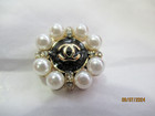 Chanel 1 Button Black With Gold Tone Metal 20mm