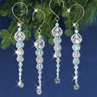 Nostalgic Christmas Beaded Crystal Ornament Kit Shimmer Icicles Makes 4