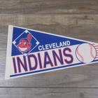 Vintage 1980s Cleveland Indians Mlb Baseball 30x12 Full Size Pennant Flag