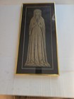 Art - Vtg Rd Brass Rubbing Etching - Margaret Paris 26x13 Framed