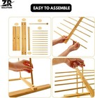 Collapsible Bamboo Pasta Drying Rack With Transfer Wand 12-bar Folding 