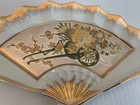 Vintage 10    W Art Of Chokin Fan Plate Japanese Wall Hanging Decor Floral Barrel