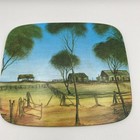 Australia   75 Ranch Vtg Trivet Coasters X2 Depicting Fence Menders Pro Hart 7x6