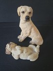 Vintage Sandicast Yellow Labrador Puppy Figurine Lot Sitting Sleeping Sandra   