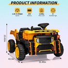 2wd 4wd  24v 2-seater Ride-on Dump Truck W  Remote  Music  Lights     Kids Toy