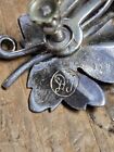 Nice Old Vintage Bj Eagle Taxco Mexico Sterling Silver Grape Leaf Vine Earrings