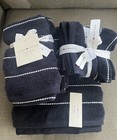 Tommy Hilfiger Bath Towel Set Park Stripe Blue Hand Towels New 8 Pc