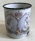 Antique Queen Victoria Commemorative Diamond Jubilee Enamel Metal Mug 1897