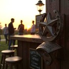 Cast Iron Horseshoe Star Open Here Beer Bottle Opener Wall Mount Rustic Western