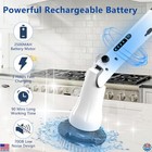 Electric Spin Scrubber With 8 Brush Heads  Waterproof  2 Speeds  Wall Mount