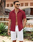 Coofandy Men s Cuban Guayabera Shirt Short Sleeve Button Down