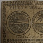 Continental Currency Colonial Note  30 Denomination Dated Feb 26  1777