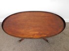 Regency Mahogany Oval Coffee Table Pedestal Urn Base Brass Claw Feet Gallery Top