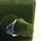 Vintage Simulated Sapphire Stamped 18k Hge Ring Size 8 September Birth Stone