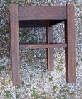 Antique Vtg Heavy Wood Stool Slat Wood Bottom 12     X 15    X 16    Bench