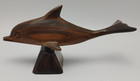Ironwood Dolphin Carved Wooden Figure On Base Smooth 8  X 4  Ocean Decor