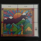 Un 1997 Earth Summit Matched Inscription Blocks Mnh Ny  Geneva  Vienna Peter Max