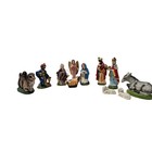 Woolworth Nativity Set Small Multicolor Vintage 11 Piece Chalkware Japan