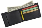 Black Mens Genuine Leather Bifold Snap Credit Card Case Holder Pocket Wallet