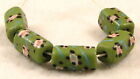 5 Old Venetian Green Fancy Floral Rectangular Glass African Trade Beads