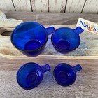 Cobalt Blue Glass Measuring Cup Set - Dark Blue Glass - Vintage Style Glassware