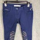 Animo Breeches Ladies It 40 Blue Knee Patch Grip Studded Equestrian Riding Pants
