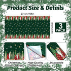 3-piece 54 X 108 Inch Christmas Tree Plastic Tablecloth     Festive Green Holiday 