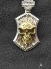 Exquisite Copper Tibet Silver Carved Skull Head Statue Pendant Necklace Chain