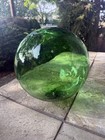 Vintage Large Japanese Hand Blown Nice Green Glass Fishing Float Buoy Ball  12 