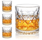 Whiskey Glasses Set Of 4 Crystal Cups Rocks Cocktail Drinking Tumblers Fashioned