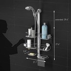 Adjustable And Extendable Shower Caddy Xl  Stainless Steel And Anodized Aluminum