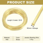 8 Gauge Brass Round Wire  20 Ft Craft Tarnish Resistant Beading Wires