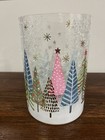 Yankee Candle 6 75  Festive Christmas Trees Crackle Glass Candle Holder