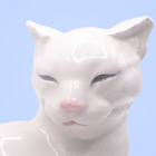 Vtg Italian Porcelain Smiling White Cat Figurine Reclining Kitty Made In Italy