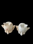 Vintage Ceramic Krampus Devil Head Horns Halloween Salt   Pepper Shakers Set 3 