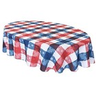  Oval Fabric Tablecloth  60 X 84 Inch  84  X 60   oval  Red  White  Blue