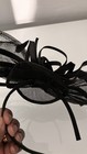 Black Fascinator Hat Headband Sinamay Mesh Feather Derby Festive  Formal