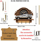 Back To The Future Car-shaped Key Holder Made Of Wood  - New- 9x11